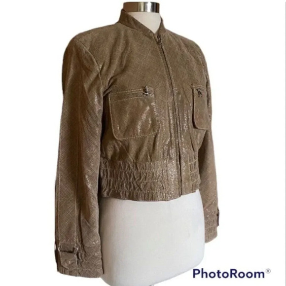 Abandon Italian leather Vintage Metallic Jacket Tan L Rare One Of A Knind - Picture 6 of 15